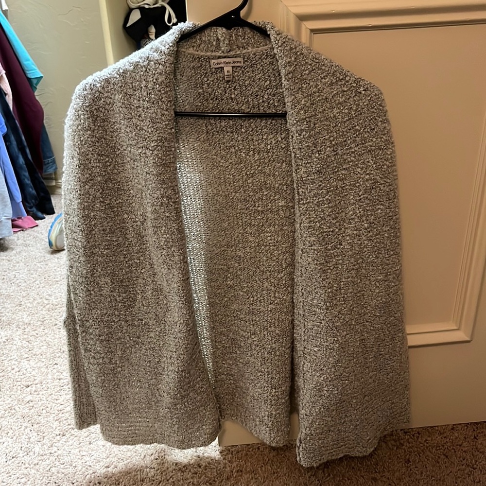 grey calvin klein jeans sweater jacket. never been worn